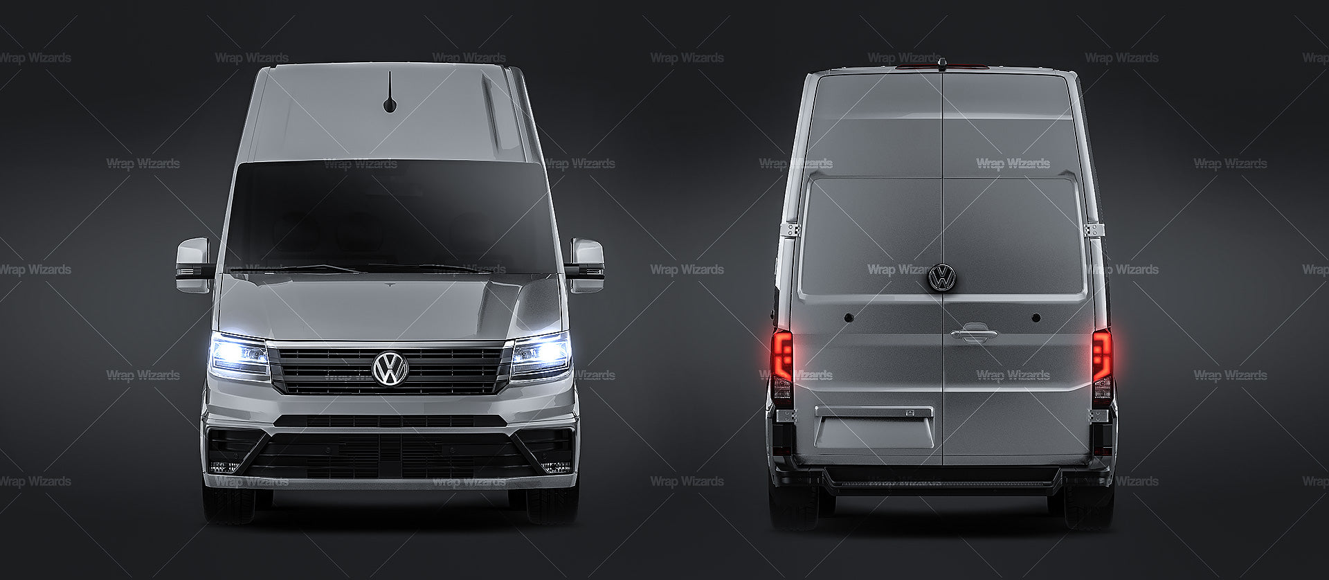Volkswagen Crafter L3H3 glossy finish - all sides Car Mockup Template.psd