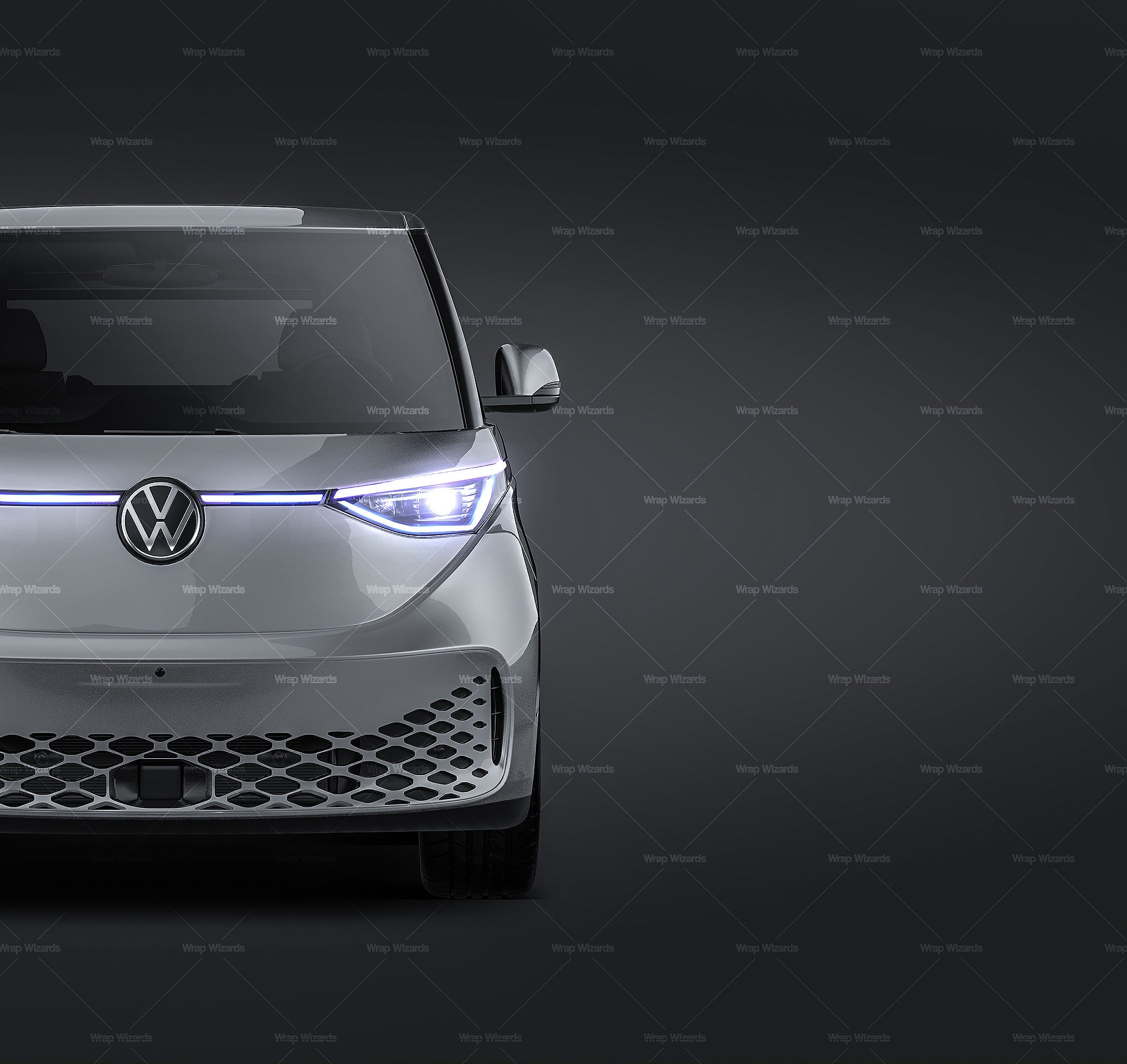 Volkswagen ID. Buzz Cargo 2023 glossy finish - all sides Car Mockup Template.psd