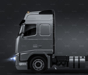 Volvo FH 2012 tractor truck satin matt finish - all sides Car Mockup Template.psd