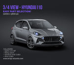 3/4 VIEW - Hyundai i10 glossy finish - Car Mockup Template.psd