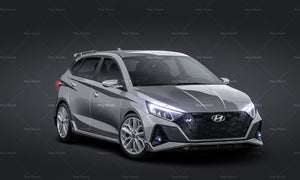 3/4 VIEW - Hyundai i20N 2021 glossy finish - Car Mockup Template.psd