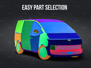 3/4 VIEW - Hyundai Staria Load glossy finish - Car Mockup Template.psd