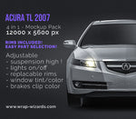 Acura TL 2007 glossy finish - all sides Car Mockup Template.psd