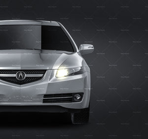 Acura TL 2007 glossy finish - all sides Car Mockup Template.psd
