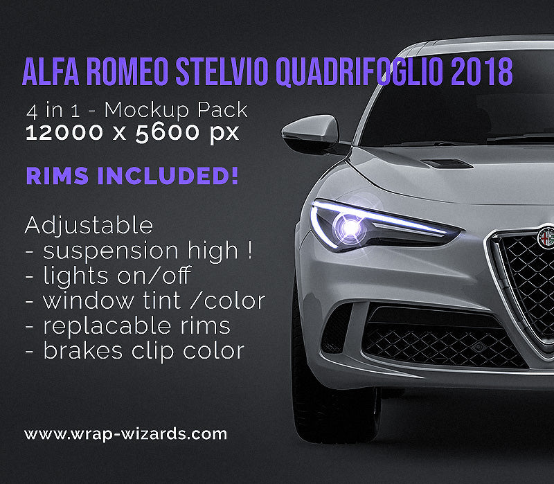 Alfa Romeo Stelvio Quadrifoglio 2018 - Car Mockup