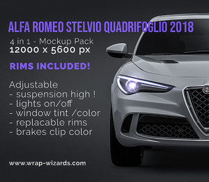 Alfa Romeo Stelvio Quadrifoglio 2018 glossy finish - all sides Car Mockup Template.psd