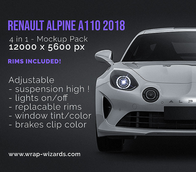 Renault Alpine A110 2018 - Car Mockup