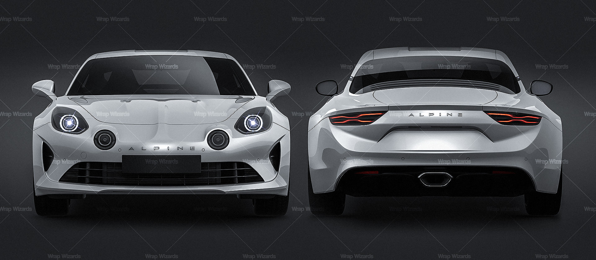 Renault Alpine A110 2018 glossy finish - all sides Car Mockup Template.psd