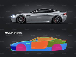 Aston Martin V8 Vantage satin matt finish - all sides Car Mockup Template.psd