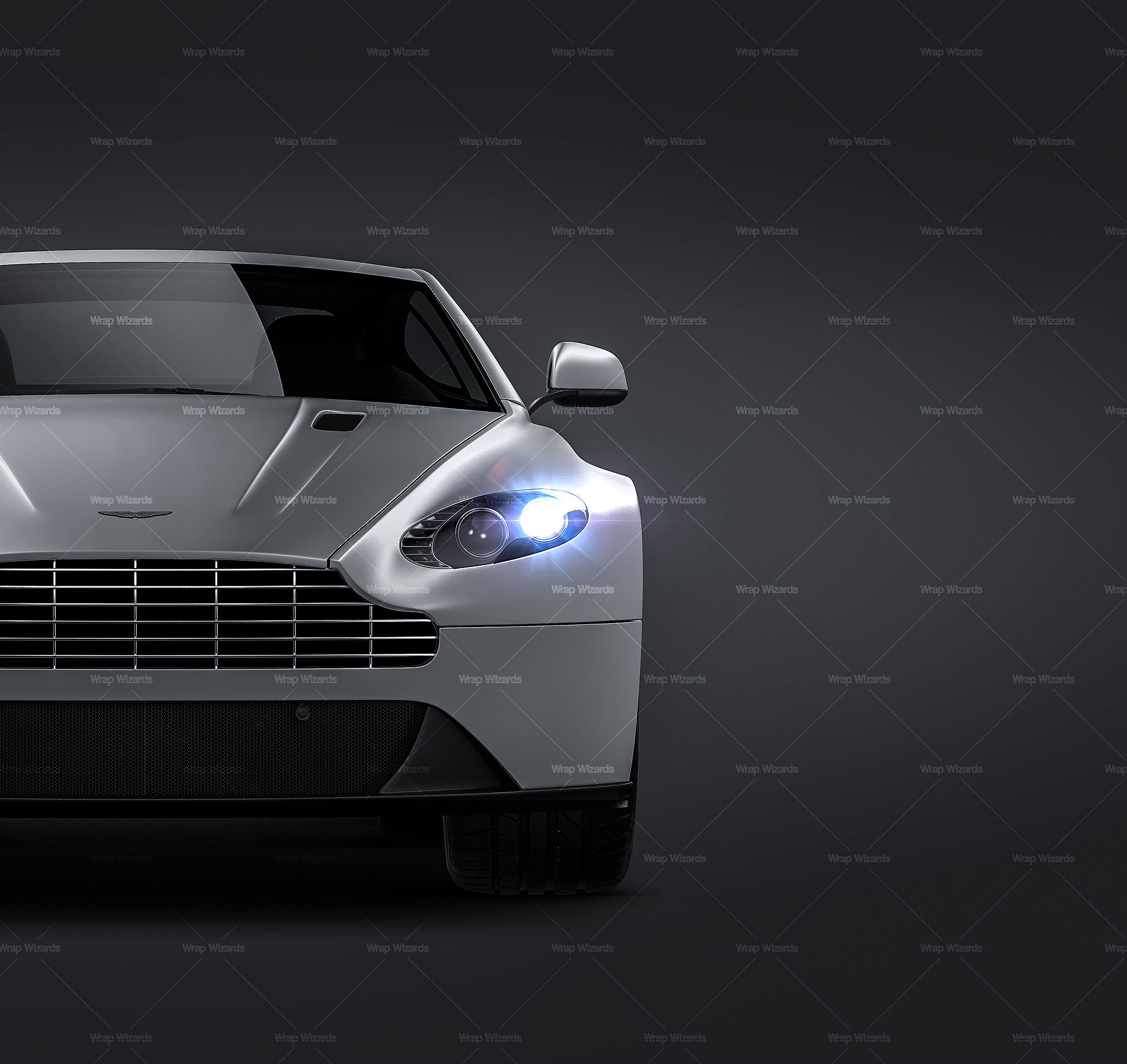 Aston Martin V8 Vantage satin matt finish - all sides Car Mockup Template.psd