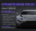 Aston Martin Vantage GT8R 2021 glossy finish - all sides Car Mockup Template.psd