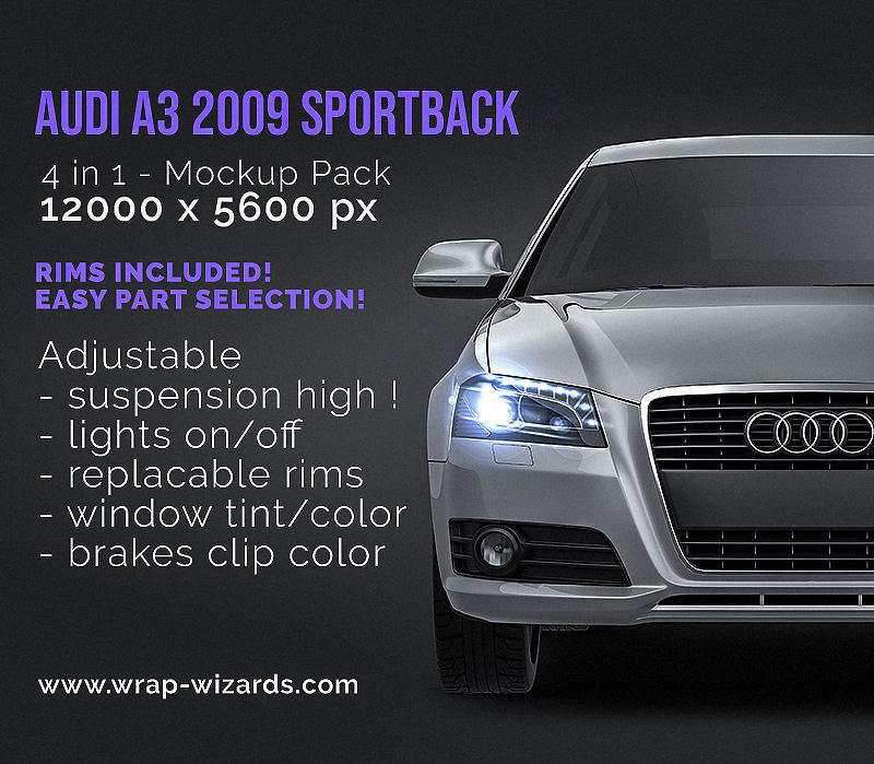 Audi A3 2009 Sportback - Car Mockup