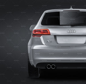 Audi A3 2009 Sportback glossy finish - all sides Car Mockup Template.psd