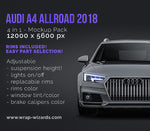 Audi A4 Allroad 2018 glossy finish - all sides Car Mockup Template.psd
