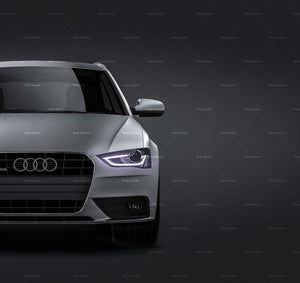 Audi A4 Avant 2013 satin matt finish - all sides Car Mockup Template.psd