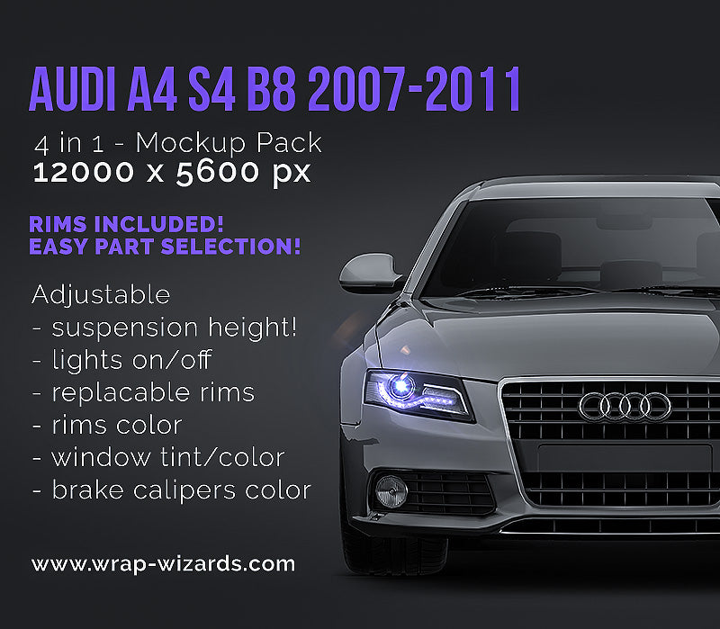 Audi A4 S4 B8 2007-2011 - Car Mockup