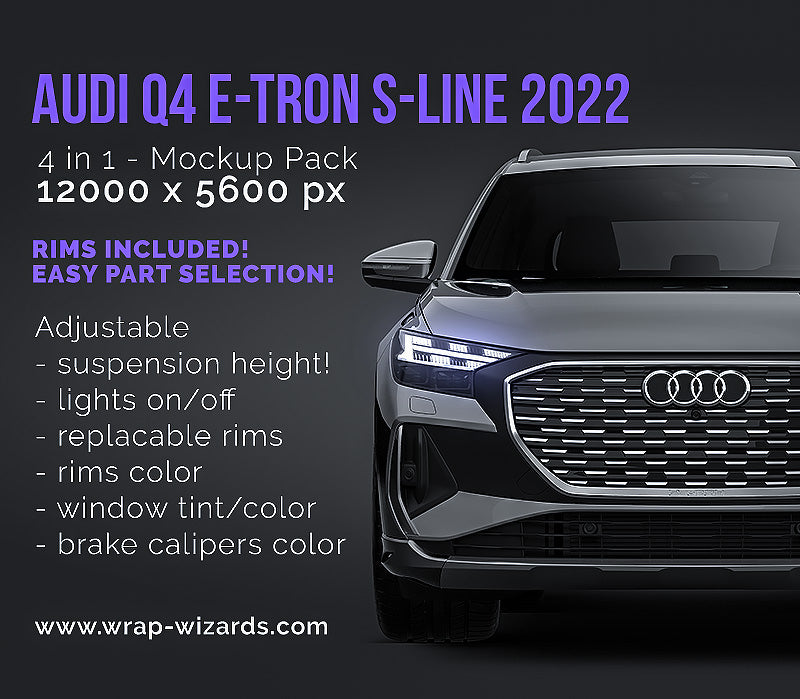 Audi Q4 e-tron S-Line 2022 - Car Mockup