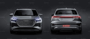 Audi Q4 e-tron S-Line 2022 glossy finish - all sides Car Mockup Template.psd