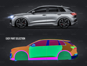 Audi Q4 e-tron S-Line 2022 glossy finish - all sides Car Mockup Template.psd