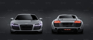Audi R8 GT 2011 glossy finish - all sides Car Mockup Template.psd