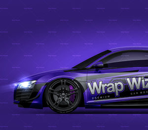 Audi R8 GT 2011 glossy finish - all sides Car Mockup Template.psd