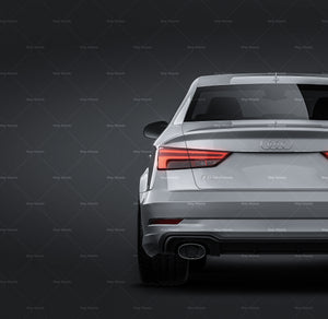 Audi RS3 Sedan 2018 glossy finish - all sides Car Mockup Template.psd