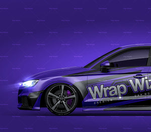 Audi RS3 Sedan 2018 glossy finish - all sides Car Mockup Template.psd