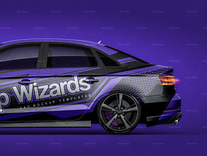 Audi RS3 Sedan 2018 glossy finish - all sides Car Mockup Template.psd