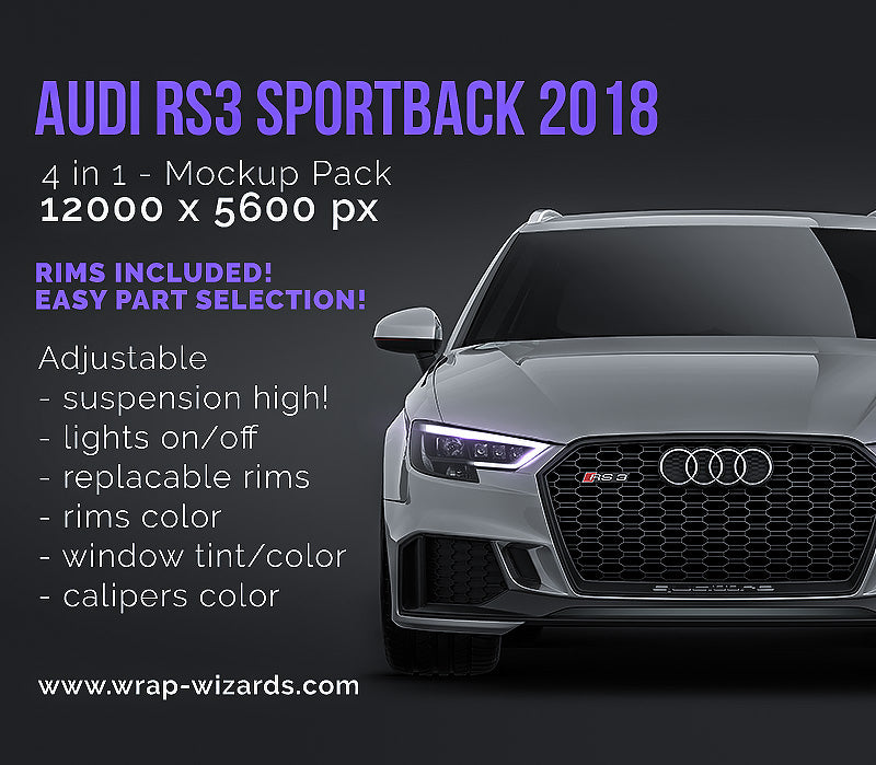 Audi RS3 Sportback 2018 - Car Mockup