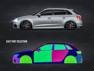 Audi RS3 Sportback 2018 glossy finish - all sides Car Mockup Template.psd