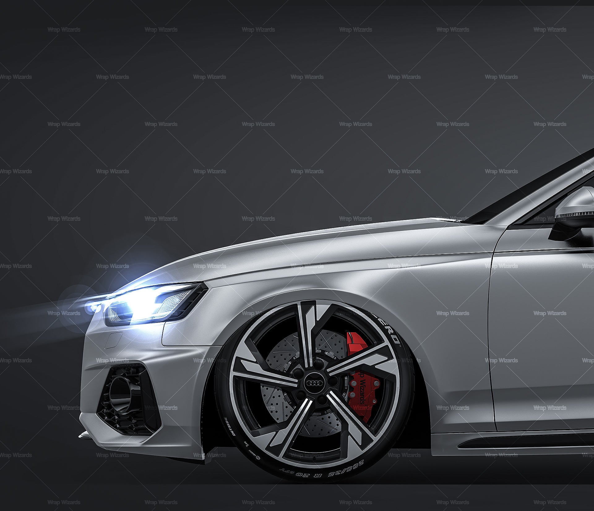 Audi RS4 Avant 2020 satin matt finish - all sides Car Mockup Template.psd