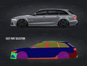 Audi RS6 Avant 2015 satin matt finish - all sides Car Mockup Template.psd