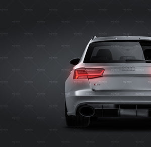 Audi RS6 Avant 2015 satin matt finish - all sides Car Mockup Template.psd