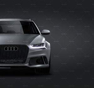 Audi RS6 Avant 2015 satin matt finish - all sides Car Mockup Template.psd
