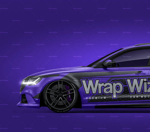 Audi RS6 Avant 2015 satin matt finish - all sides Car Mockup Template.psd