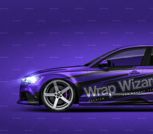 Audi RS6 Sedan 2015 glossy finish - all sides Car Mockup Template.psd