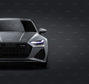 Audi RS7 2020 satin matt finish - all sides Car Mockup Template.psd