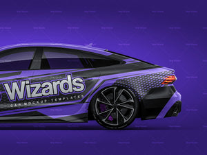 Audi RS7 2020 satin matt finish - all sides Car Mockup Template.psd