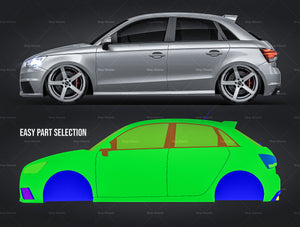 Audi S1 Sportback 2014 glossy finish - all sides Car Mockup Template.psd