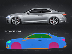 Audi S5 Coupe 2017 glossy finish - all sides Car Mockup Template.psd
