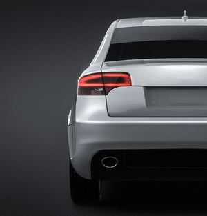 Audi RS4 Sedan 2007 glossy finish - all sides Car Mockup Template.psd