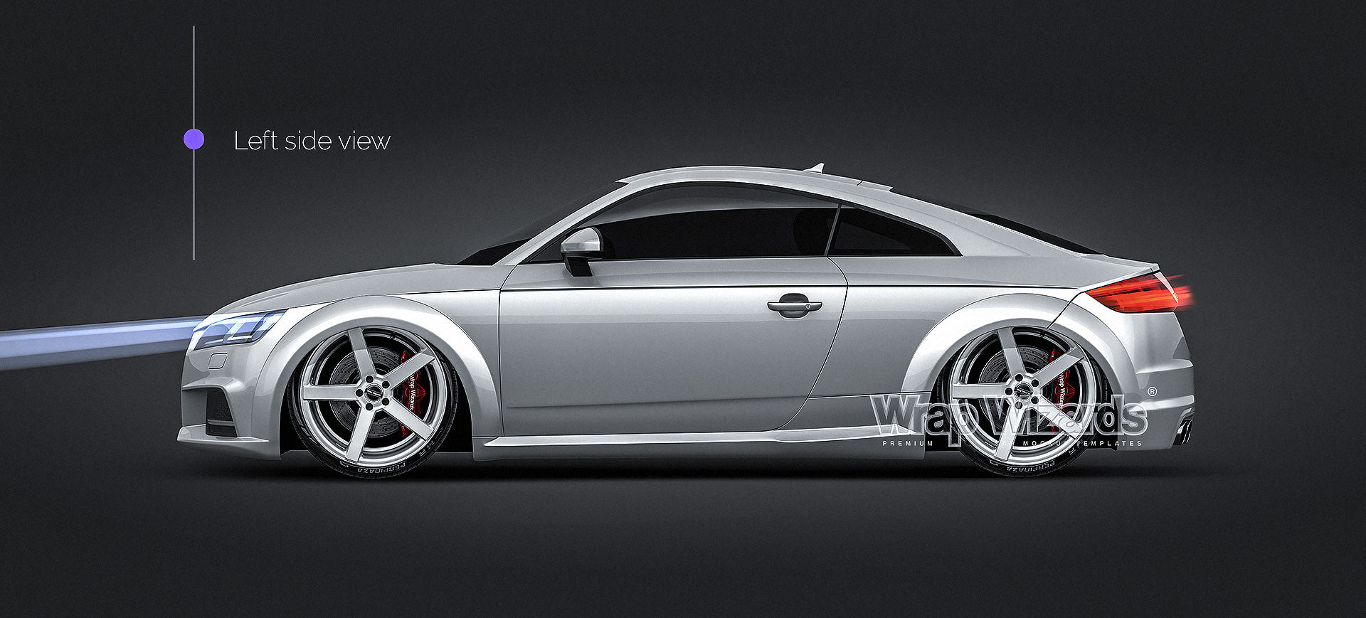 Audi TTS Coupe 2015 glossy finish - all sides Car Mockup Template.psd