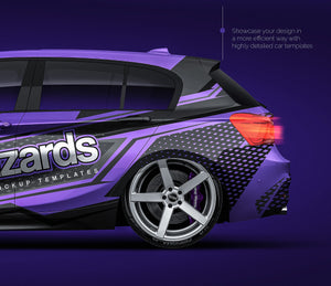BMW 1 Series F20 5-door 2016 glossy finish - all sides Car Mockup Template.psd