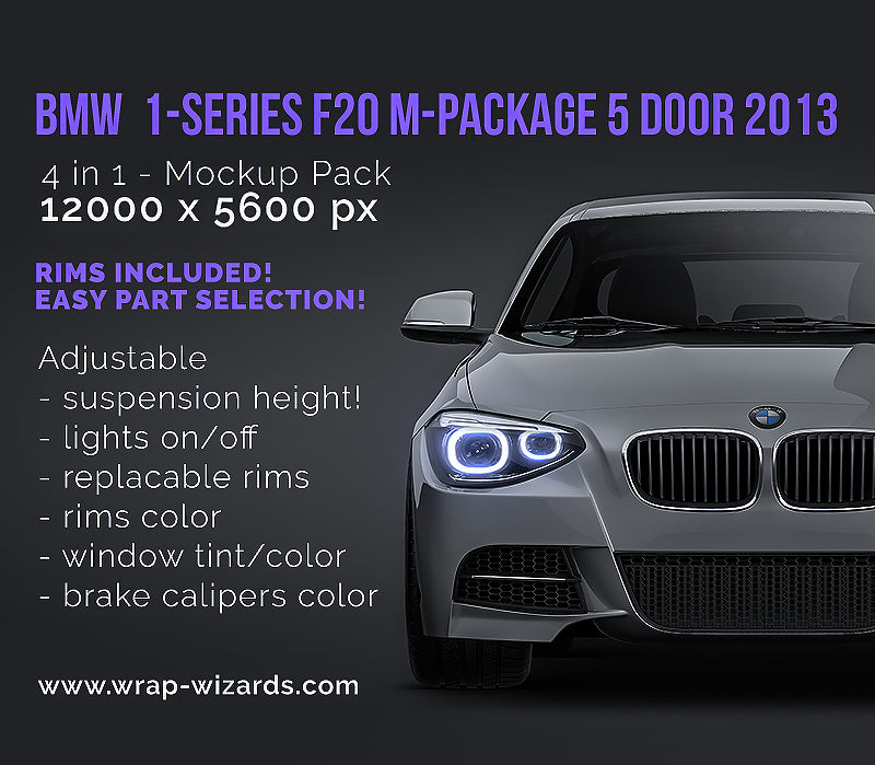 BMW 1-Series F20 M-Package 5 door 2013 - Car Mockup