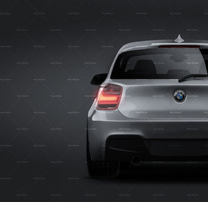 BMW 1-Series F20 m-package 5 door 2013 glossy finish - all sides Car Mockup Template.psd