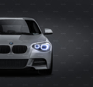 BMW 1-Series F20 m-package 5 door 2013 glossy finish - all sides Car Mockup Template.psd