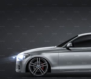 BMW 1-Series M140i F20 3-door satin matt finish - all sides Car Mockup Template.psd
