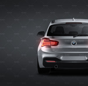 BMW 1-Series M140i F20 3-door satin matt finish - all sides Car Mockup Template.psd