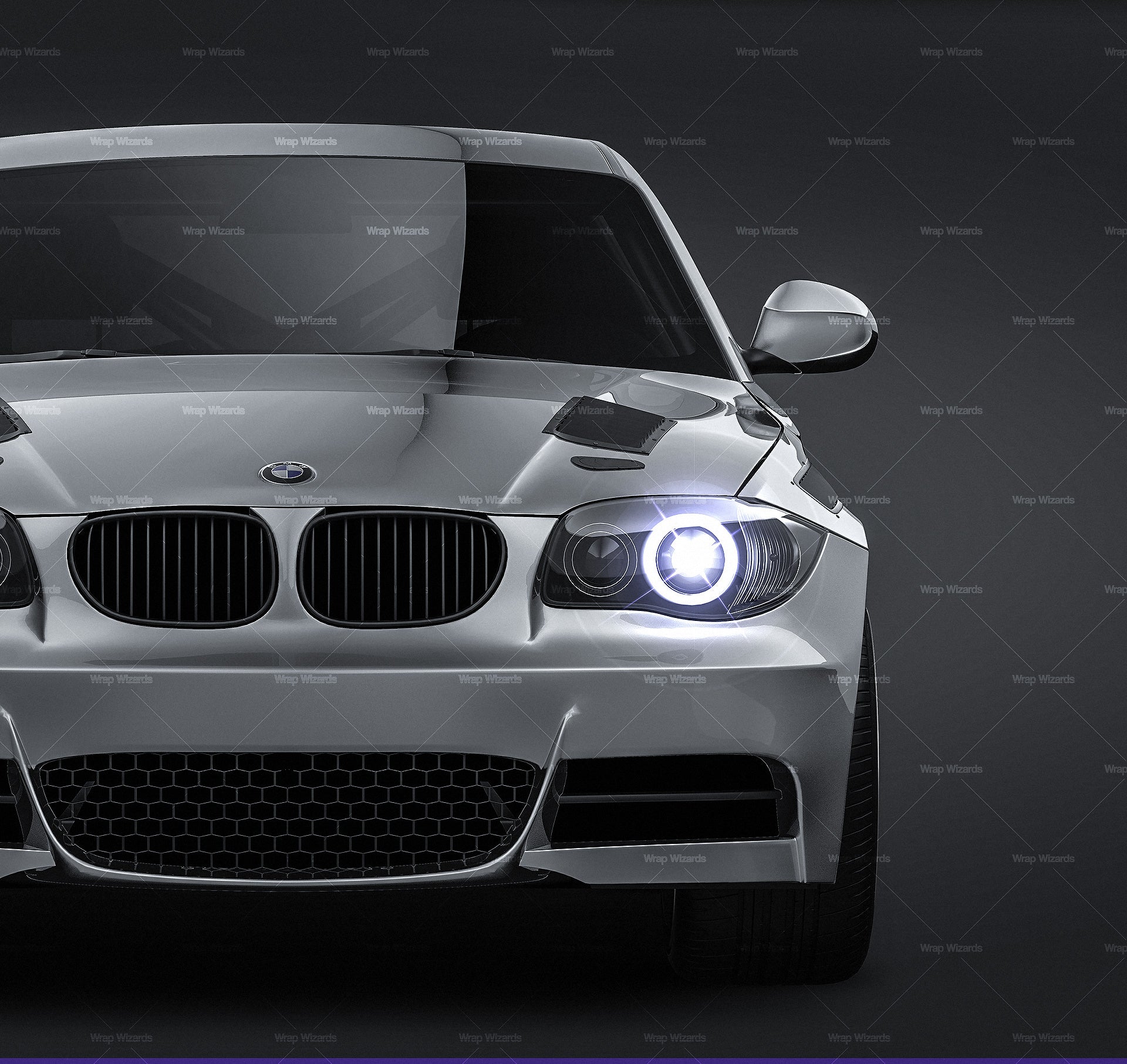 BMW 1 Series E82 Coupe 2009 glossy finish - all sides Car Mockup Template.psd