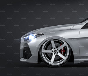 BMW 2 Series Gran Coupe 2020 glossy finish - all sides Car Mockup Template.psd